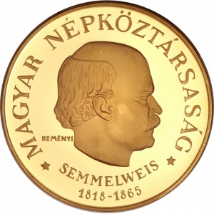 Реверс монеты Венгрия, 1000 форинтов, 1968, 150 лет со дня рождения Игнаца Земмельвайса