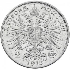 Реверс монеты Венгрия, 2 кроны, 1913, 2 короны /алюминий/