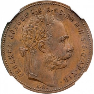 Аверс монеты Венгрия, 1 форинт, 1878, Возобновление работы шахты «Иосиф II» в Банской Штьявнице /бронза/