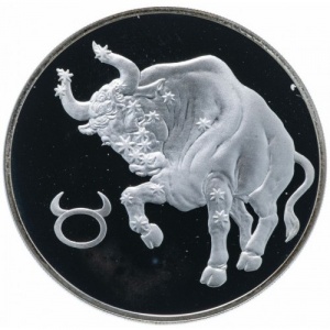 Реверс монеты Россия, 3 рубля, 2004, Знаки зодиака - Телец