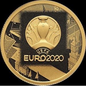 Реверс монеты Россия, 50 рублей, 2021, УЕФА Чемпионат Европы по футболу 2020