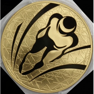 Реверс монеты Россия, 200 рублей, 2009, Зимние виды спорта - Санный спорт
