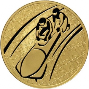 Реверс монеты Россия, 200 рублей, 2010, Зимние виды спорта - Бобслей