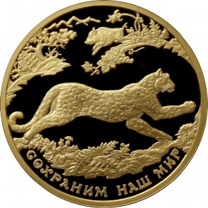Реверс монеты Россия, 200 рублей, 2011, Сохраним наш мир - Переднеазиатский леопард