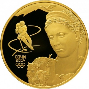 Реверс монеты Россия, 1000 рублей, 2014, XXII зимние Олимпийские Игры, Сочи 2014 - Фауна
