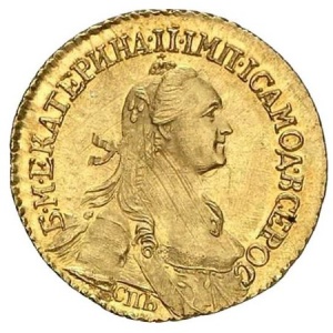 Аверс монеты Российская Империя, 2 рубля, 1766