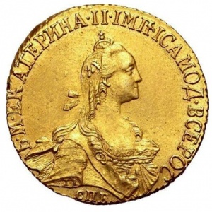 Аверс монеты Российская Империя, 5 рублей, 1766-1776