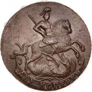 Реверс монеты Российская Империя, 2 копейки, 1757-1762