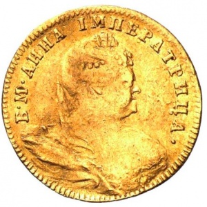 Аверс монеты Российская Империя, 1 червонец, 1738-1739