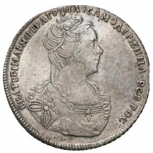 Аверс монеты Российская Империя, 1 полтина, 1726-1727