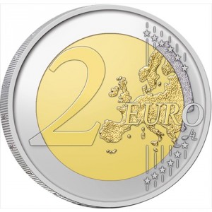 Реверс монеты Франция, 2 евро, 2025, Лувр