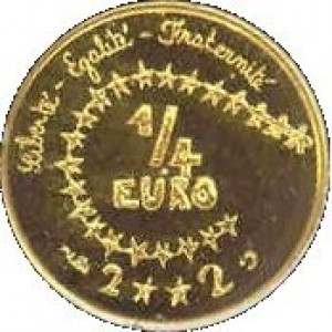 Реверс монеты Франция, ¼ евро, 2002, Детский дизайн