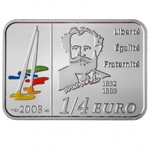 Реверс монеты Франция, ¼ евро, 2008, Художники - Эдуард Мане