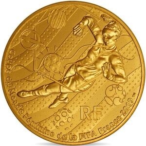 Аверс монеты Франция, ¼ евро, 2019, Чемпионат мира по футболу среди женщин, 2019 - Вратарь