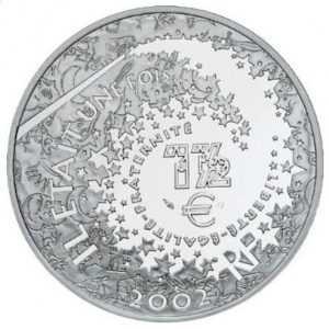 Реверс монеты Франция, 1½ евро, 2002, Персонажи сказок - Золушка