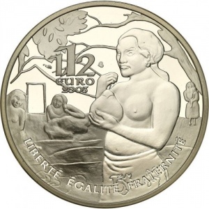 Реверс монеты Франция, 1½ евро, 2003, 100 лет со дня смерти Поля Гогена