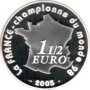 Аверс монеты Франция, 1½ евро, 2005, Чемпионат мира по футболу 2006, Германия