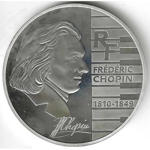 Реверс монеты Франция, 1½ евро, 2005, Фредерик Шопен