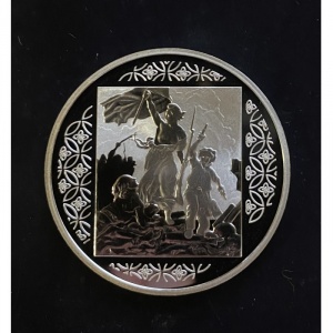 Реверс монеты Франция, 1½ евро, 2008, 150 лет дипотношениям Франции с Японией. "Свобода на баррикадах"
