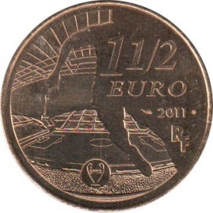 Аверс монеты Франция, 1½ евро, 2011, Футбольный клуб - Марсель