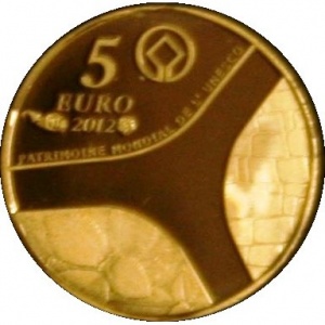 Реверс монеты Франция, 5 евро, 2012, Всемирное наследие ЮНЕСКО - Абу-Симбел