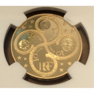 Аверс монеты Франция, 10 евро, 2003, 1 лет введению евро