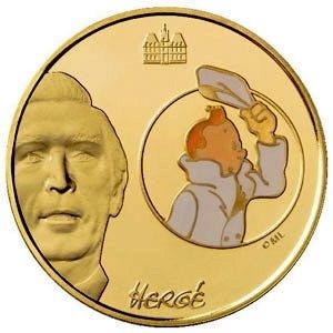 Реверс монеты Франция, 10 евро, 2007, 100 лет со дня рождения Жоржа Реми - Тинтин