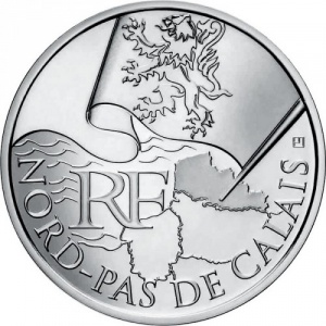Аверс монеты Франция, 10 евро, 2010, Регионы Франции - Нор-Па-де-Кале