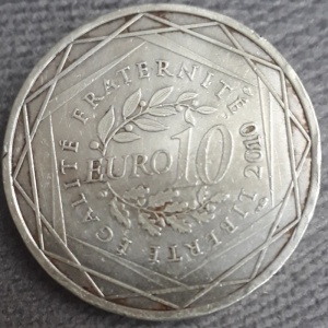 Реверс монеты Франция, 10 евро, 2010, Регионы Франции - Прованс-Альпы-Лазурный Берег