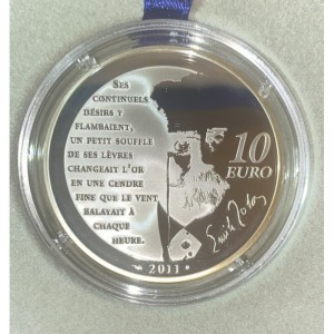 Реверс монеты Франция, 10 евро, 2011, Легендарные персонажи из французской литературы - Нана