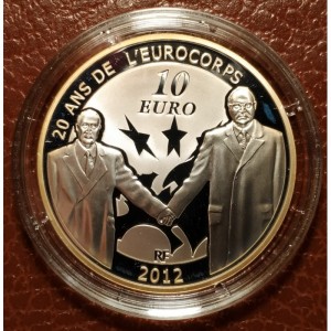 Реверс монеты Франция, 10 евро, 2012, 20 лет Еврокорпусу