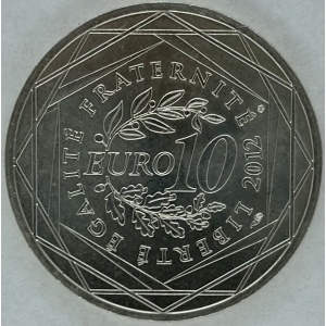 Реверс монеты Франция, 10 евро, 2012, Регионы Франции - Франш-Конте