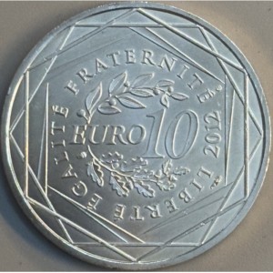 Реверс монеты Франция, 10 евро, 2012, Регионы Франции - Земли Луары