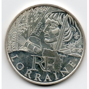 Аверс монеты Франция, 10 евро, 2012, Регионы Франции - Лотарингия
