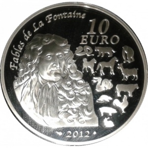 Реверс монеты Франция, 10 евро, 2012, Китайский гороскоп - год дракона