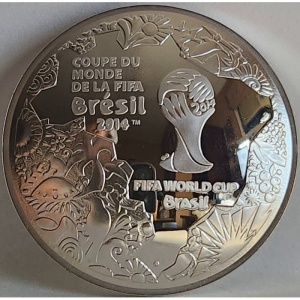 Реверс монеты Франция, 10 евро, 2014, Чемпионат мира по футболу в Бразилии 2014