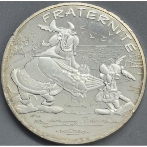 Реверс монеты Франция, 10 евро, 2015, FRATERNITÉ, норманы /Астерикс и Норманны/