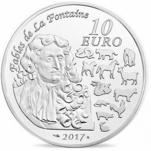 Реверс монеты Франция, 10 евро, 2017, Китайский гороскоп - год петуха