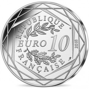 Аверс монеты Франция, 10 евро, 2018, Ле-Сабль-д’Олон