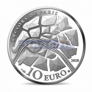 Реверс монеты Франция, 10 евро, 2020, Сокровища Парижа - Елисейские Поля