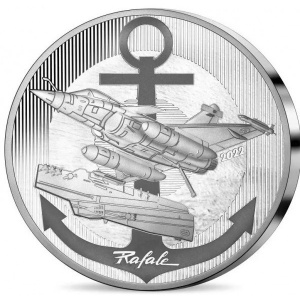 Аверс монеты Франция, 10 евро, 2022, История авиации - Rafale Marine
