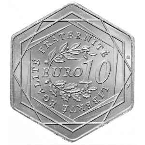Реверс монеты Франция, 10 евро, 2022, Дискобол