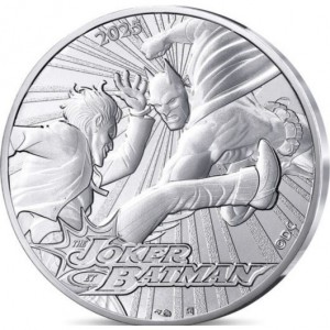 Реверс монеты Франция, 10 евро, 2025, Комиксы DC - Джокер и Бэтмен