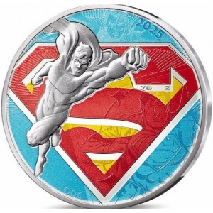 Реверс монеты Франция, 10 евро, 2025, DC Comics - Супермен /Логотип/