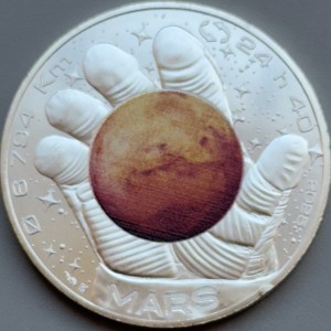 Реверс монеты Франция, 10 евро, 2025, Космическая одиссея - Марс