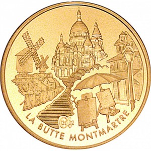 Реверс монеты Франция, 20 евро, 2002, Главные памятники - Монмартр