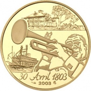 Реверс монеты Франция, 20 евро, 2003, 200 лет Луизианской покупке