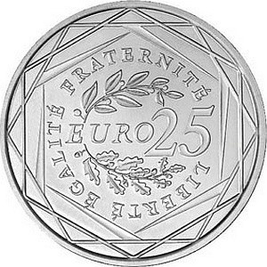 Реверс монеты Франция, 25 евро, 2009, Сеятель