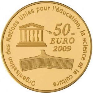 Реверс монеты Франция, 50 евро, 2009, Всемирное наследие ЮНЕСКО - Кремль в Москве