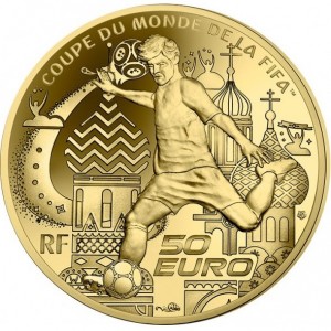 Аверс монеты Франция, 50 евро, 2018, Чемпионат мира по футболу 2018, Россия